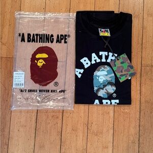 A black  Bathing Ape Black Short Sleeve Tee